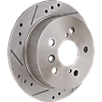 Rear Brake Discs, Cross-Drilled and Slotted, Solid, 5 Lugs, Pro-Line Series