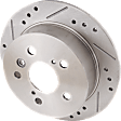 Rear Brake Discs, Cross-Drilled and Slotted, Solid, 5 Lugs, Pro-Line Series