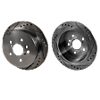 Rear Brake Discs, Cross-Drilled and Slotted, Solid, 5 Lugs, 11.34 in. Disc Diameter, Pro-Line Series