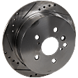 Rear Brake Discs, Cross-Drilled and Slotted, Solid, 5 Lugs, 11.34 in. Disc Diameter, Pro-Line Series
