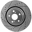 Front Brake Disc, Natural Finish, Cross-drilled and Slotted, Vented, 5 Lugs, 327.91 mm, Pro-Line Series