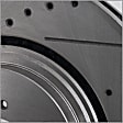 Front Brake Disc, Natural Finish, Cross-drilled and Slotted, Vented, 5 Lugs, 327.91 mm, Pro-Line Series