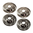 Front and Rear Brake Discs, 4-Wheel Set, Plain Surface, Vented - Front, Solid - Rear, 5 Lugs, 10.04 in. - Front, 10.2 in. - Rear, Pro-Line Series
