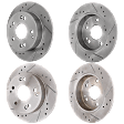 Front and Rear Brake Discs, 4-Wheel Set, Cross-drilled and Slotted, 5 Lugs, Pro-Line Series