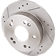 Front and Rear Brake Discs, 4-Wheel Set, Cross-drilled and Slotted, 5 Lugs, Pro-Line Series