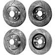 2010 Lexus ES350 - Front and Rear Brake Disc, Natural Finish, Cross-drilled and Slotted, Front-Vented/Rear-Solid, 5 Lugs, Front-296 mm/Rear-281 mm, 3.5L 6Cyl, Pro-Line Series