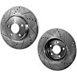 Front Brake Disc, Natural Finish, Cross-drilled and Slotted, Vented, 5 Lugs, 275 mm, RWD, Pro-Line Series