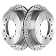Rear Brake Disc, Cross-drilled and Slotted, Vented, 5 Lugs, 345.19 mm,, Pro-Line Series