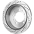 Rear Brake Disc, Cross-drilled and Slotted, Vented, 5 Lugs, 345.19 mm,, Pro-Line Series
