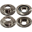 Front and Rear Brake Disc, 4-Wheel Set, Plain Surface, Vented, 5 Lugs, Pro-Line Series