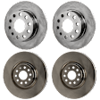 Front and Rear Brake Disc, Natural Finish, Plain Surface, Front-Vented/Rear-Solid, 5 Lugs, Front-340.11 mm/Rear-254.76 mm, 1.8L, 4Cyl, Pro-Line Series