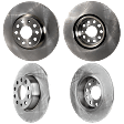 Front and Rear Brake Discs, Plain Surface, Vented - Front, Solid - Rear, 5 Lugs, 12.28 in. - Front; 10.71 in. - Rear, Pro-Line Series