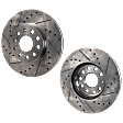 Front Brake Disc, Natural Finish, Cross-drilled and Slotted, Vented, 5 Lugs, 288.04 mm, Pro-Line Series