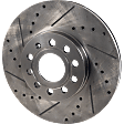 Front Brake Disc, Natural Finish, Cross-drilled and Slotted, Vented, 5 Lugs, 288.04 mm, Pro-Line Series