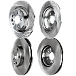 Front and Rear Brake Disc, Natural Finish, Plain Surface, Vented, 5 Lugs, Front-299.97 mm/Rear-302.01 mm, Pro-Line Series