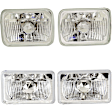 Driver and Passenger Side Halogen Headlight, With bulb(s), Clear Lens