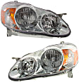 2004 Toyota Corolla - Driver and Passenger Side Halogen Headlight, With bulb(s), OE Replacement