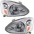 Driver and Passenger Side Headlights, with Bulbs, Halogen, Sedan