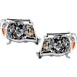2005-2011 Toyota Tacoma - Driver and Passenger Side Headlights, with Bulbs, Halogen, For Models without Sport Package, CAPA Certified