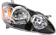 2005-2008 Toyota Corolla - Driver and Passenger Side Headlights, with Bulbs, Halogen, USA Built Vehicle, Black Interior, without turn signal light Bulbs