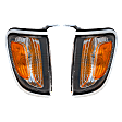 Driver and Passenger Side Corner Lights, With Bulb, With Chrome Trim