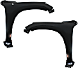 Front, Driver and Passenger Side Fenders, With mudguard provision, With antenna hole on passenger side, Without fender flare holes, For Models Without Wheel Opening Molding