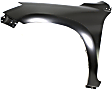 Front, Driver and Passenger Side Fenders, With mudguard provision, With antenna hole on passenger side, Without fender flare holes, For Models Without Wheel Opening Molding