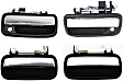 2001-2004 Toyota Tacoma - Front and Rear, Driver and Passenger Side Exterior Door Handles, Chrome Lever with Black Bezel, Front Driver and Passenger Side - With Key Hole; Rear Driver and Passenger Side - Without Key Hole