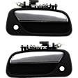 Front, Driver and Passenger Side Chrome Lever with Black Bezel Exterior Door Handle, With Key Hole