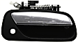 Front, Driver and Passenger Side Chrome Lever with Black Bezel Exterior Door Handle, With Key Hole
