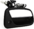 Front, Driver and Passenger Side Chrome Lever with Black Bezel Exterior Door Handle, With Key Hole