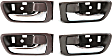 2004 Toyota Camry - Front and Rear, Driver and Passenger Side Brown bezel with chrome lever Interior Door Handle, With Door Lock Button, Japan or USA Built Vehicle, Sedan