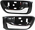 Front or Rear, Driver and Passenger Side Interior Door Handles, Chrome Lever with Black Bezel, With door lock button, Japan Or USA Built Vehicle
