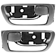 Front or Rear, Driver and Passenger Side Interior Door Handles, Gray bezel with chrome lever, With door lock button, Japan Or USA Built Vehicle