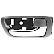 Front or Rear, Driver and Passenger Side Interior Door Handles, Gray bezel with chrome lever, With door lock button, Japan Or USA Built Vehicle