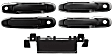 Front and Rear, Driver and Passenger Side Exterior Door Handles, Smooth Black, Front and Rear Driver and Passenger Side - With Key Hole; Rear Back Door - Without Key Hole