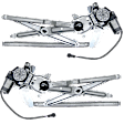 Front, Driver and Passenger Side Power Window Regulator, With Motor