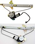 Rear, Driver and Passenger Side Power Window Regulator, With Motor