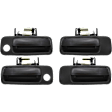 1997-2001 Toyota Camry - Front and Rear, Driver and Passenger Side Exterior Door Handles, Smooth Black, Front Driver and Passenger Side - With Key Hole; Rear Driver and Passenger Side - Without Key Hole