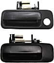 Front and Rear, Driver Side Exterior Door Handles, Smooth Black, Front Driver Side - With Key Hole; Rear Driver Side - Without Key Hole