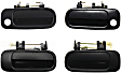 Front and Rear, Driver and Passenger Side Exterior Door Handles, Smooth Black, Front Driver and Passenger Side - With Key Hole; Rear Driver and Passenger Side - Without Key Hole