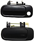 Front and Rear, Driver Side Exterior Door Handles, Smooth Black, Front Driver Side - With Key Hole; Rear Driver Side - Without Key Hole