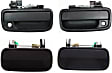 2001-2004 Toyota Tacoma - Front and Rear, Driver and Passenger Side Textured Black Exterior Door Handle, Front Driver and Passenger Side - With Key Hole; Rear Driver and Passenger Side - Without Key Hole, Crew Cab Pickup