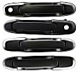 Front and Rear, Driver and Passenger Side Exterior Door Handles, Smooth Black, Front Driver and Passenger Side - With Key Hole; Rear Driver and Passenger Side - Without Key Hole
