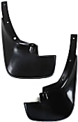 Rear, Driver and Passenger Side Mud Flaps, Black, Plastic