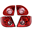 Driver and Passenger Side, Inner and Outer Halogen Tail Light, Without bulb(s), OE Replacement