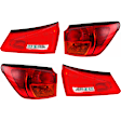 Driver and Passenger Side, Inner and Outer Halogen Tail Light, Without bulb(s), OE Replacement