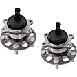 2-Wheel Set Rear, Driver and Passenger Side Wheel Hub, 5 Lugs, With Bearing