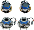 SET-TM512153-C Front and Rear, Driver and Passenger Side Wheel Hub, With Bearing, Timken OE Replacement