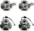 SET-TM512229-C Front and Rear, Driver and Passenger Side Wheel Hub, With Bearing, Timken OE Replacement